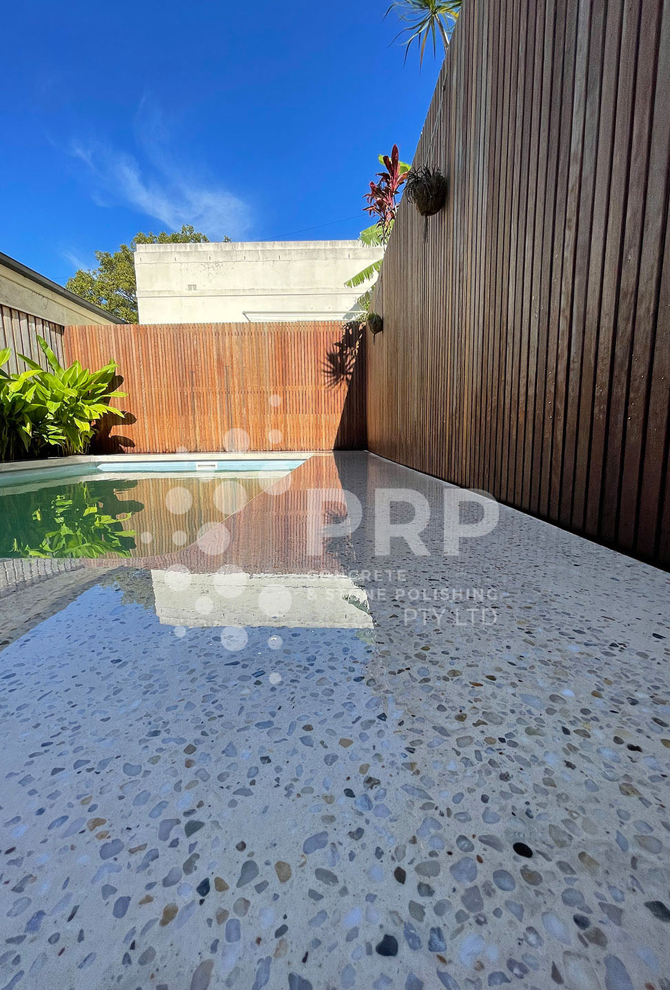 polished concrete poolside sydney